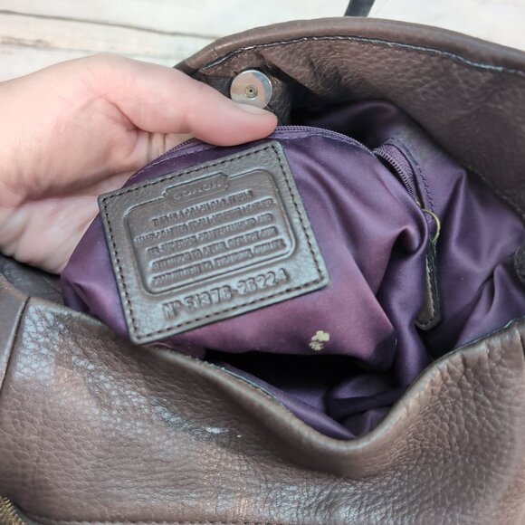 Coach Brown Pebbled Leather Double-Zip Shoulder Bag Madison Bag Women’s One Size - Picture 6 of 12